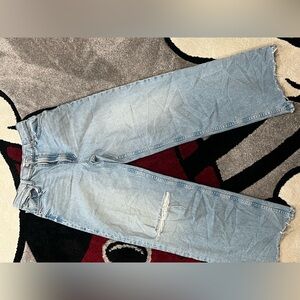 MOTHER Light Wash Distressed Denim Jeans